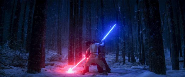 Star Wars lightsaber duel