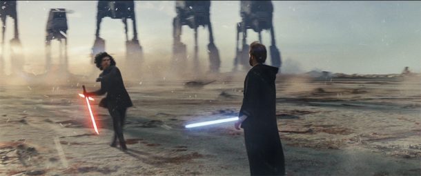 Star Wars lightsaber duel